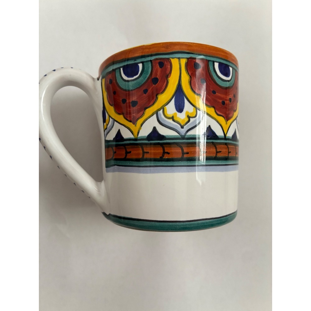 VIETRI Umbria Pavonne Vintage Mug Handpainted By Master Artisans Deruta Italy